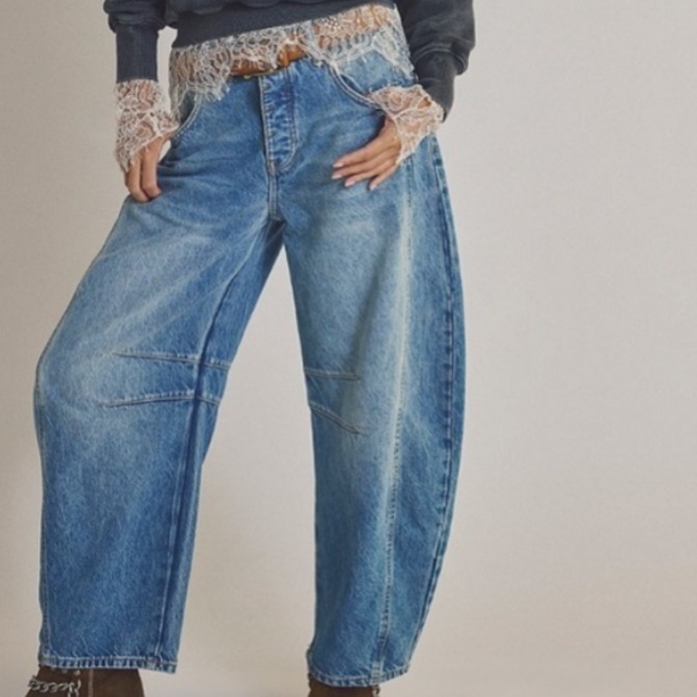 NWT FREE PEOPLE Good Luck Mid Rise Barrel Jeans! - Picture 6 of 11